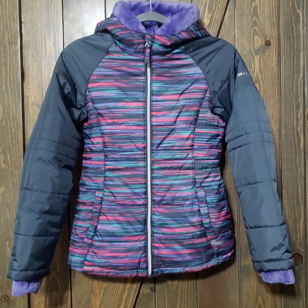 Girls' Free Country Sleek Quilted Bib Puffer Jacket Size M (10/12)